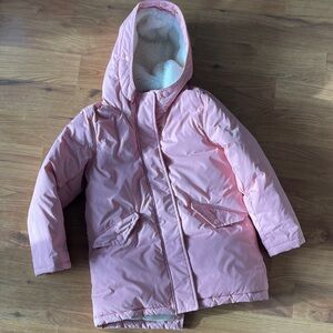 J. Crew Pink and Cream Hooded Jacket